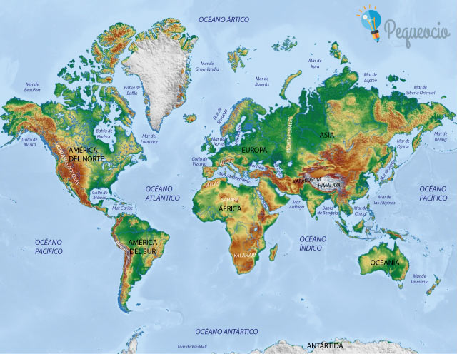 Resultado de imagem para mapa mundi fÃ­sico