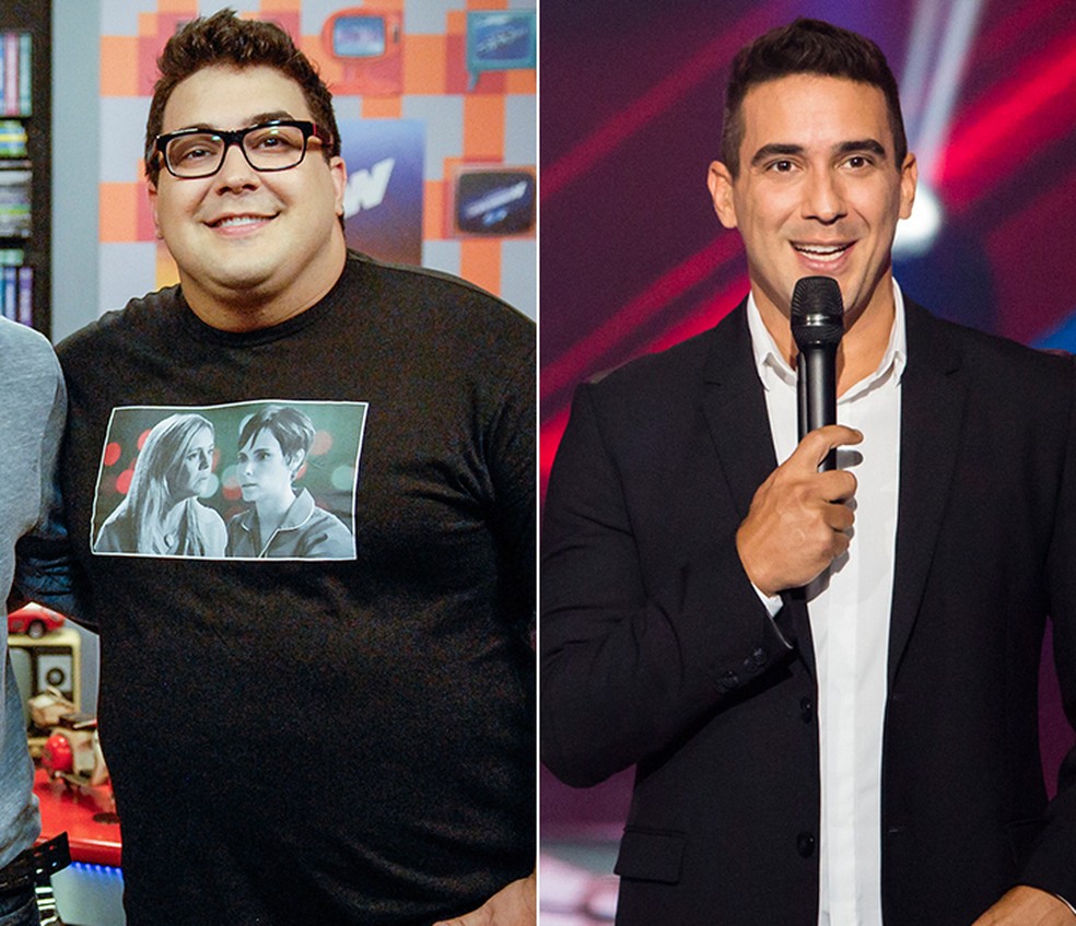 Antes e depois de André Marques — Foto: TV Globo